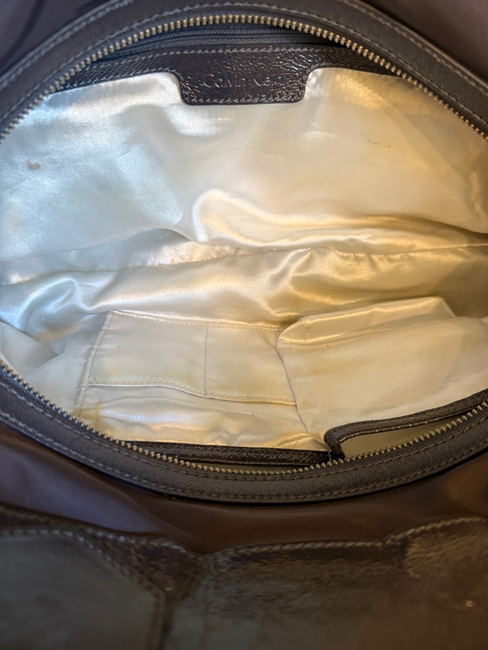 Calvin Klein eggplant Color and patent leather -Trim Shoulder Bag KC handbag - Picture 11 of 12